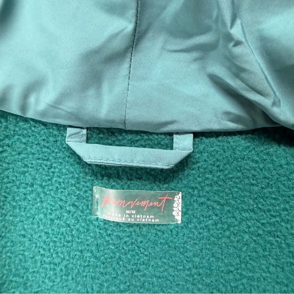 Free People FP Movement Hit The Slopes Fleece Shawl Jacket Spruced Up M Teal - Picture 7 of 8